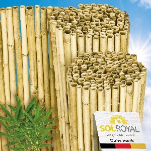 Sol Royal B99 – Premium Bamboe Tuinscherm 200x250 cm Helder Glanzend – Geharde Bamboestokken Ø 2-3cm – Weerbestendige Bamboe Balkonscherm