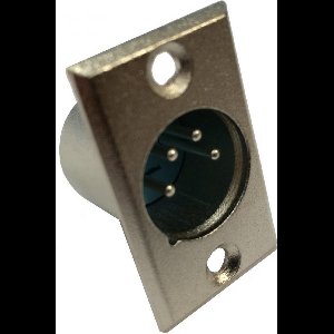 XLR 4-pins inbouwconnector (m) - grijs