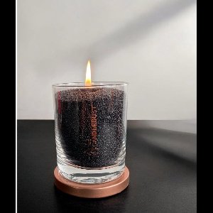 Unscented Powder Candle in Glass - Black 160g