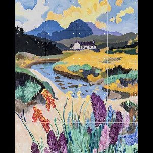 IXXI Gaelic Gold, Artclaud - 80 x 100 cm - Gratis ophangtool - Grote wanddecoratie en posters - Kleurrijk, Olieverf, Woonkamer, Slaapkamer