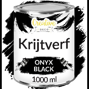 Creative Deco 1000 ml Onyx zwart Krijt-Verf | Mat en Wasbaar | Perfect voor Renovatie, Decoratie en Decoupage van Meubels | Egen en Gradient Effect Mogelijk