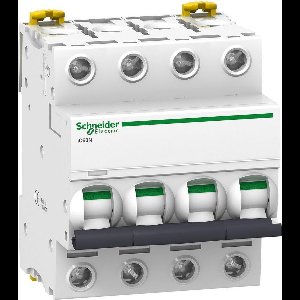 Schneider Electric IC60N stuurtstroomautomaat 4P, 4 polen, kar B, 20A, 400V - A9F78420