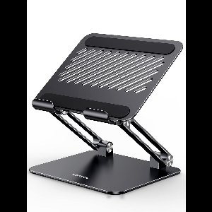 Tablet Standaard Verstelbare Tablet Houder Aluminium Opvouwbare Tablet en Telefoon Tafel Stand Compatibel met iPad Pro Air Mini 6 iPhone 14 Galaxy Tab A8 oppervlak tot 13,5 inch (Zwart)
