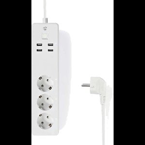 Meross Smart Wifi Stekkerdoos - 3 Uitgangen en 4 USB Poorten - Geschikt voor Apple Home | Amazon Alexa | Google Home - 1.8 Meter