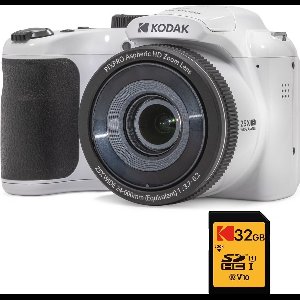 Kodak Pixpro AZ255 Camera, 16,35 MP, 25x zoom, Full HD, Wit - + 32GB geheugenkaart