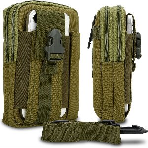 Hoesje geschikt voor Cubot ECHO in effen groen tactische mobiele telefoon molle EDC etui compatibel schoudertache militaire riem case cover