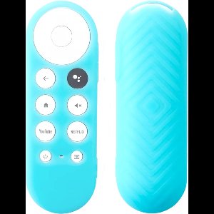 Ibley Beschermhoes voor Chromecast HD/4K Afstandsbediening (2020 en nieuwer) – Glow in the dark Lichtblauw – Siliconen Remote Case
