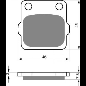 goud fren remblok voor quad yamaha 250 yfm raptor 2008 tot 2009 ard / rx/ry nieuw