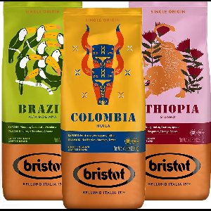 Bristot single origin koffiebonen proefpakket - 3 x 225 gram