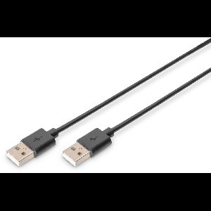 Digitus USB 2.0, USB A - USB A, 1 m USB-kabel Zwart