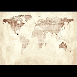 Fotobehangkoning - Behang - Vliesbehang - Fotobehang Vintage Wereldkaart - Retro kaart van de Wereld - Precious map - 150 x 105 cm