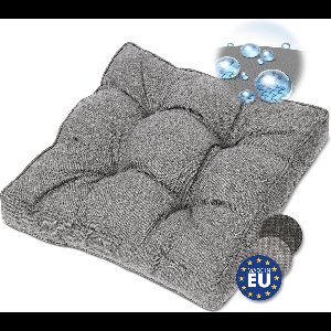 Beautissu BeauFlair – Outdoor Lounge Zitkussen 50x50cm – Tuinkussen 10cm dik – Hoes Vuil & Waterafstotend – Lichtgrijs