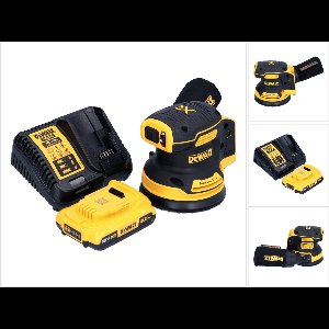 DeWalt DCW 210 D1 accu excentrische schuurmachine 18 V 125 mm borstelloos + 1x accu 2.0 Ah + lader