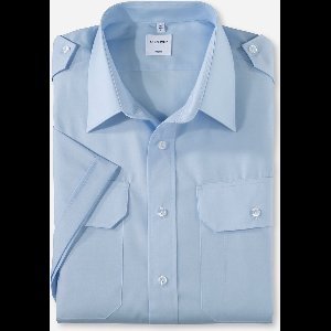 OLYMP Piloot comfort fit lichtblauw korte mouw