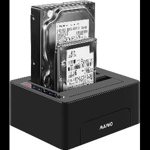 Maiwo K3082 Dockingstation - 2,5 '', 3,5 '' SATA HDD/SSD - USB 3.1 GEN1 - ondersteuning voor SATAIII 6 Gbps - Tot 14 TB - 5 Gbps - Zwart