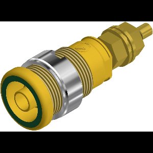 SKS Hirschmann SEB 2600 G M4 Veiligheids-labconnector, female Bus, inbouw verticaal Stift-Ø: 4 mm Groen, Geel 1 stuk(s)