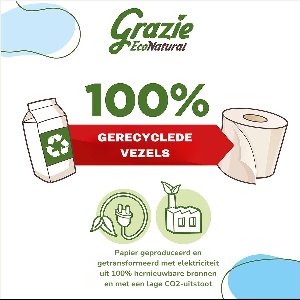 Grazie Natural -2-laags Keukenrolpapier van Drankkarton - 8 rollen