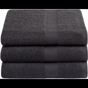 Droomtextiel Luxe Handdoeken - 70x140 cm - Set van 3 - Hotelkwaliteit 450 g/m2 - Pure Katoen - Heerlijk Zacht - Antraciet