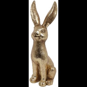 Countryfield haas decoratie goud 29cm - speels tafeldecoratie beeld.