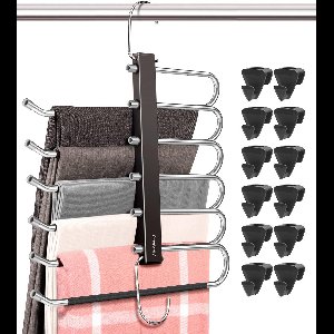 Premiumsy Ruimtebesparende Kledinghangers - 6-in-1 Broekhanger - Antislip Klerenhanger Ruimtebesparend - Broekenhangers - Kledinghangers