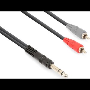 Vonyx audiokabel 6,3mm jack stereo / 2x RCA voor universeel gebruik - 3 meter