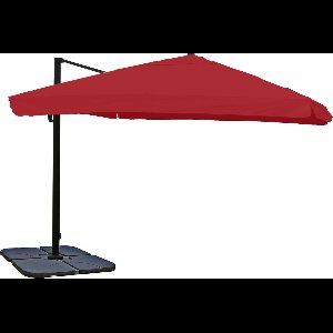 Cosmo Casa Zweefparasol - Restaurantparasol - Polyester/Aluminium - 23kg - Klep - Bordeaux - Met Standaard - Draaibaar - 3x3m (Ø4.24m)