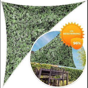 MuchoWow® - Schaduwdoek - Steen - Groen - Graniet - Zwart - 96% UV-bestendig - Hoogwaardig polyester - Zonnedoek - Weerbestendig - Tuin - Tarp - 300x300 cm