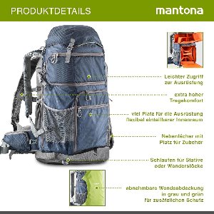 Explorer Pro Drone & Camera Rugzak – Waterdichte Outdoor Backpack met Flexibele Indeling, Regenhoes & Bescherming voor DJI, DSLR & Accessoires – Donkerblauw/Groen/Oranje – 45x30x18 cm – Novihome