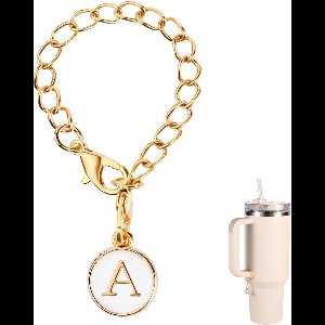 Charm Accessoires voor Drinkbeker - Gepersonaliseerd Naam ID Hanger voor Beker - Initialen Charm (Letter A)