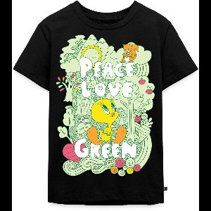 Looney Tunes Tweety Peace Love Green Design Premium T Shirt Kinderen