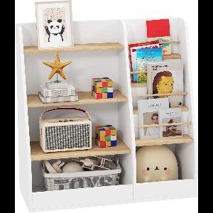 AIYAPLAY - Kinderboekenkast - MDF - 80x30x80cm - Wit