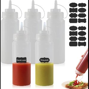 Squeezy Flessen met Sproeiers - 5 Stuks - 350ml - Lekvrij en BPA-vrij