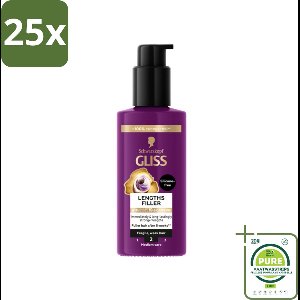 25 x Gliss - Haarserum - Lengths Filler - Siliconenvrij met Cafeïne - Voor Sterker Haar - 100 ml - Grootverpakking - Haar Serum - Haarversterker - Haarbreuk Voorkomen - Volle Haardos - Cafeïne Haar