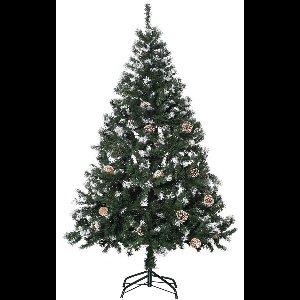 Kunstkerstboom – Nepkerstboom – Kunstboom – Kerstdecoratie – Kerstversiering – 180 cm Hoogte – Brandveilig Kunststof Met Sneeuwbedekking En 676 Takken