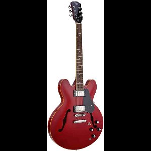 SX SEL6/TRD archtop gitaar – 2 humbuckers, esdoorn body, Transparent Red + gigbag