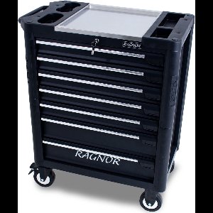 Gereedschapswagen 'Vision' 80 cm – Leeg & Compact | 7 Volledig Uittrekbare Lades – Anti-Omval Systeem – Cilinderslot – 4 Wielen (2 met Rem) & Handvat – Stevig Stalen Frame, Zwart