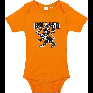 Baby rompertje Holland | Oranje rompertje zwart witte leeuw | cadeau papa mama opa oma oom tante | Heimweecadeautje | maat 56