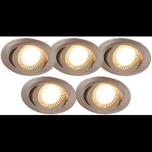 QAZQA mio - Inbouwspot - 5 lichts - L 0 mm - Grijs