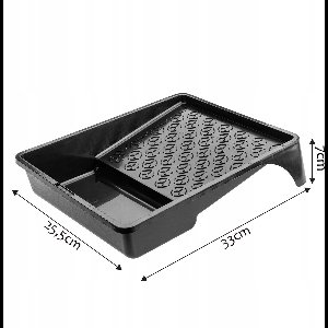 KADAX Verfbakje, grote kunststof verfschaal, verfbak met handige handgreep, lakschaal, lichte schilderaccessoires, verfschaal, lakbak (12, zwart)