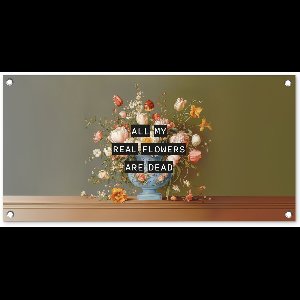 Tuinposter 80x40 cm - Tuindecoratie Bloem - Quote - Vintage - Art - Poster voor in de tuin - Buiten decoratie - Schutting tuinschilderij - Tuindoek muurdecoratie - Wanddecoratie balkondoek