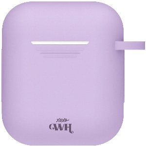 xoxo Wildhearts siliconen hoesje geschikt voor AirPods 1 & 2 - Silicone Case (Paars) - Beschermhoes met clip - Optimale bescherming - Paars / Lila