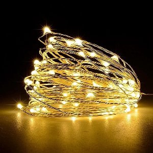EXCITAT Slingerlampjes - inclusief stroomadapter - geschikt voor binnen- en buitendecoratie - perfect voor feestjes, tuinen, huizen en vakanties - 30 meter lang, 300 LED's - warm wit licht