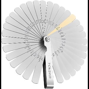 TOVBMUP 32 stuks voelermaat - Meetbereik 0,04-0,88 mm / 0,0015-0,035 inch - Roestvrij staal - Universeel metrisch/imperiaal - Gebruikt om de spleetbreedte, dikte en metrische afmetingen te meten.