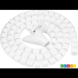 *** 2 Stuks Spiraal Kabelslang - 20mm 2M Spiraalband - Op Maat Te Knippen - Spiraalslang Met Rijgtool - Wit- van Heble® ***