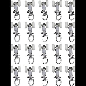 Pakket van 20 gordijnrailrollen, gordijnrollers, gordijnbaanroller, geschikt voor het ophangen van gordijnen (middelgroot formaat)