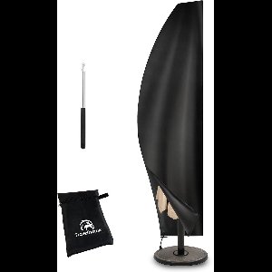 Travelhawk Parasolhoes voor Zweefparasol - Met Rits en Stok - Parasolhoes Waterdicht - Hoes Parasol - Oxford 420D - Tot 400cm - Zwart
