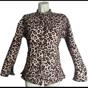 HS – Reversible damesjas – Grijze Tijger & Panterprint – 100% katoen – Roze/Beige – S/M & L/XL