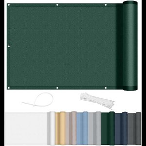 Balkonscherm 90x600cm - 170g/㎡ PES Balkonafdekking - Ondoorzichtige Inkijkbescherming Met Oogjes - Waterdicht Windscherm Met UV-Bescherming - Voor Balkon Tuin Terras - Groen