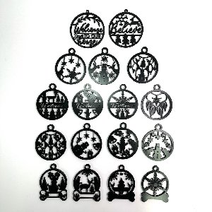 MGM Trading® - 17 Kerstballen - 6mm Zwart MDF - 10cm hoog - Gelaserde kerstballen van 6mm dikke MDF - Kerstboom - DIY - 17 stuks - zwart