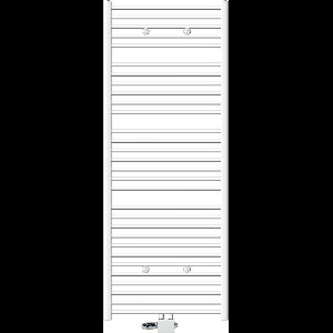Badkamerradiator Sahara 750x1800 mm wit gebogen met middenaansluiting en universele aansluitset LuxeBath